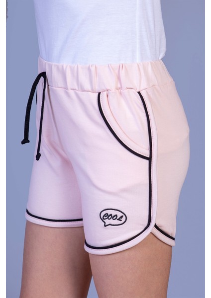 Kız Çocuk Cool Nakışlı Iki Yanı Cepli Şort