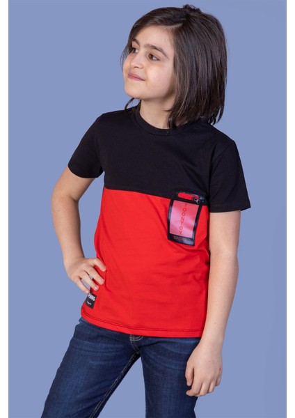 Erkek Çocuk Garnili Cep Aksesuarlı T-Shirt