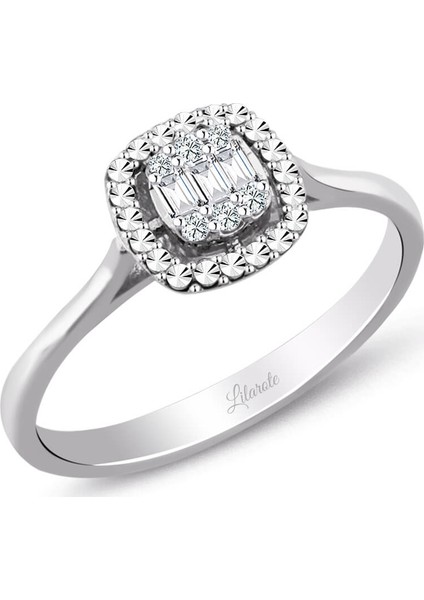 0.08 Ct Baget Kare Tektaş Yüzük