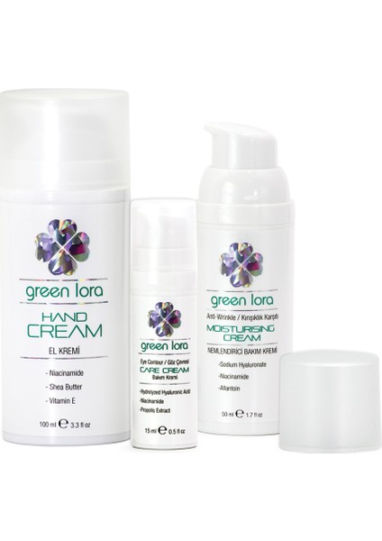 Probiyotikli El Kremi + Çevresi Bakım Kremi + Bakım Kremi 3'lü Set