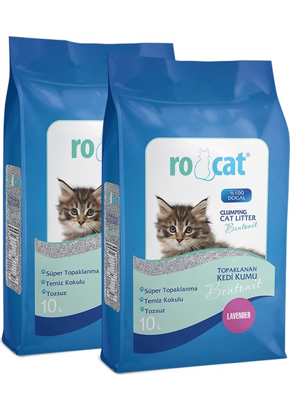 - 2X10 Lt - Lavanta Kokulu Bentonit Kedi Kumu