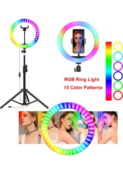 MJ26 10INÇ Rgb LED Selfie Işığı Tripot Makyaj Rıng Lıght