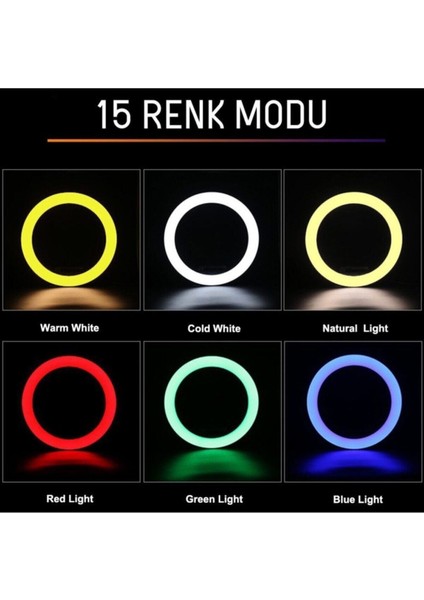 MJ26 10INÇ Rgb LED Selfie Işığı Tripot Makyaj Rıng Lıght