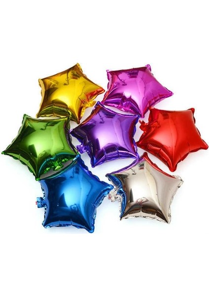 Folyo Balon 3 Farklı Renk Yıldız 5'li Parti Süsleme
