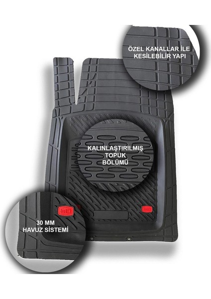 Safir Ford Fiesta 2003 2008 Krom Kırmızı 3D Paspas fırsatları