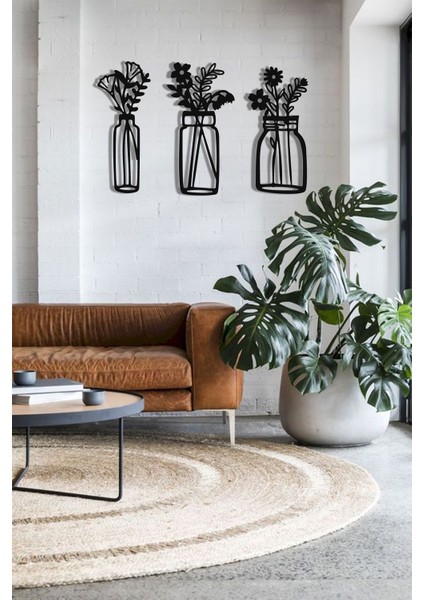 Çiçekler Ahşap Duvar Dekoru Tablo