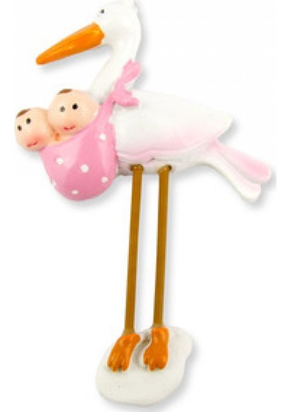 20 Adet Bebek Ikiz Leylekli Pembe (2p-2m) Pk1