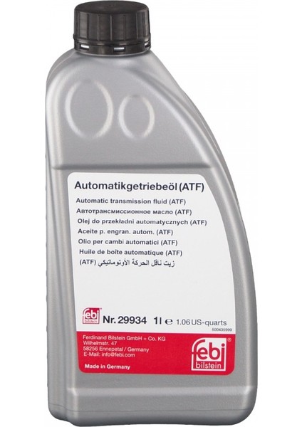 Otomatik Şanzıman Yağı Kırmızı Atf 1 Lt