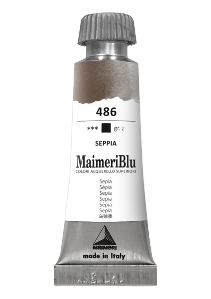 Maimeriblu Tüp Suluboya 12 ml - 486 Sepia