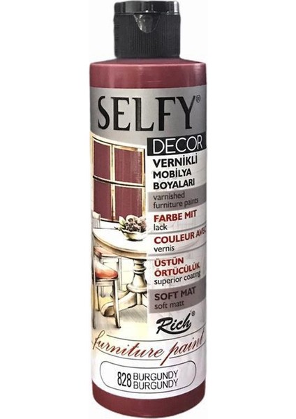 Selfy Decor Vernikli Boya 240 cc - Burgundy 828