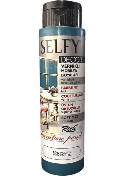 Selfy Decor Vernikli Boya 500 cc - Pasifik 5838