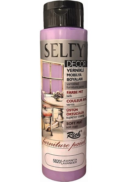 Selfy Decor Vernikli Boya 500 cc - Lavanta 5820