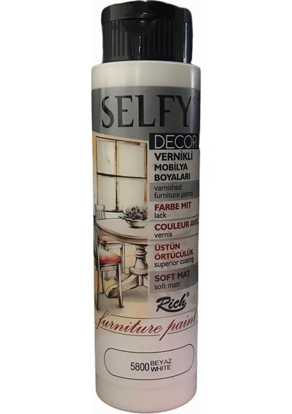 Selfy Decor Vernikli Boya 500 cc - Beyaz 5800