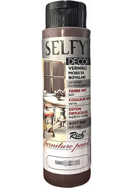 Selfy Decor Vernikli Boya 500 cc - Colombia Kahve 5860