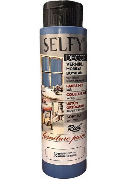Selfy Decor Vernikli Boya 500 cc - Napolyon Mavi 5836
