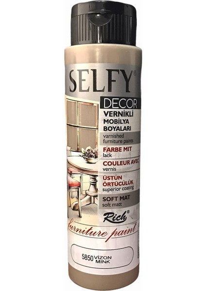 Selfy Decor Vernikli Boya 500 cc - Vizon 5850