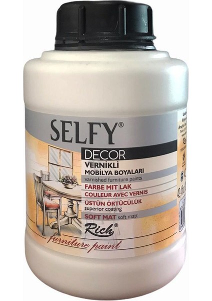 Selfy Decor Vernikli Boya 1250 cc - Antik Beyaz 12802