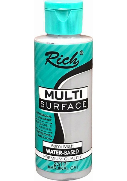 Multi Surface Her Yüzey Için Akrilik Boya 120 cc - Marjinal Gri 2312