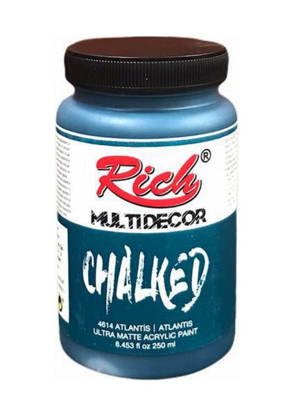 Multi Decor Chalked Ultra Mat Akrilik Boya Atlantis 4614 Mavi Renk 250 Ml