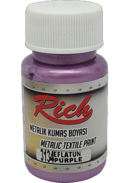 Metalik Akrilik Kumaş Boyası 50 cc - Eflatun