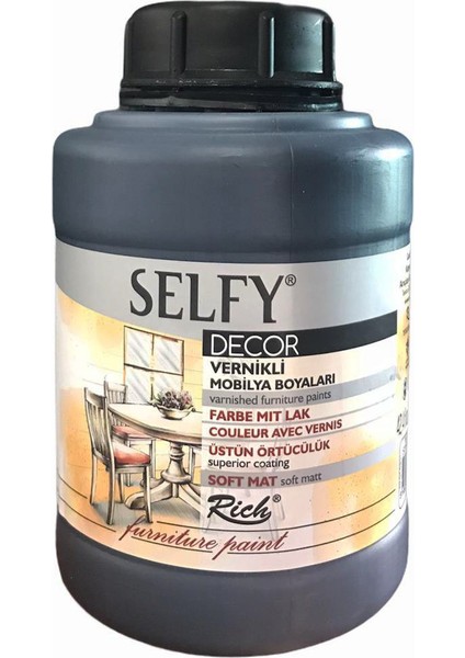 Selfy Decor Vernikli Boya 1250 cc - Siyah 12874