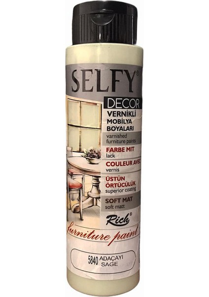 Selfy Decor Vernikli Boya 500 cc - Adaçayı 5840