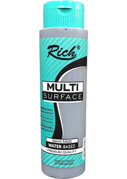 Multi Surface Her Yüzey Için Akrilik Boya 500 cc - Italyan Gri 2314