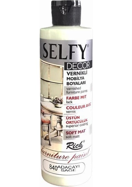 Selfy Decor Vernikli Boya 240 cc - Adaçayı 840