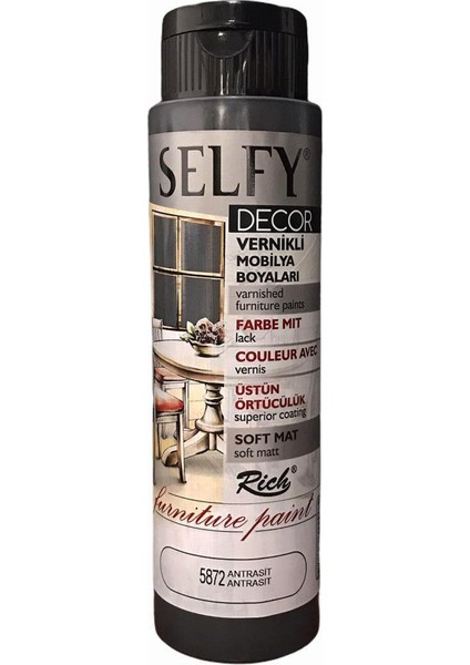 Selfy Decor Vernikli Boya 500 cc - Antrasit 5872