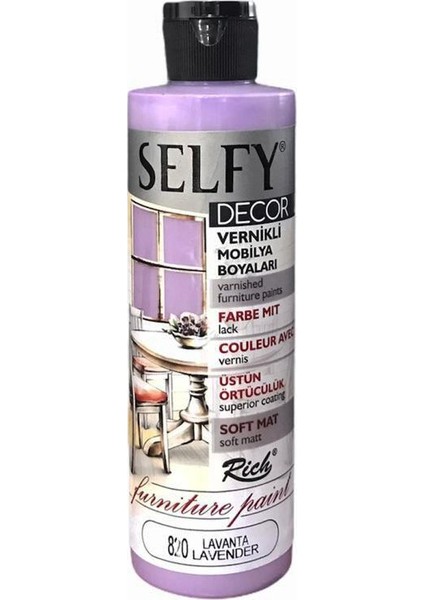Selfy Decor Vernikli Boya 240 cc - Lavanta 820