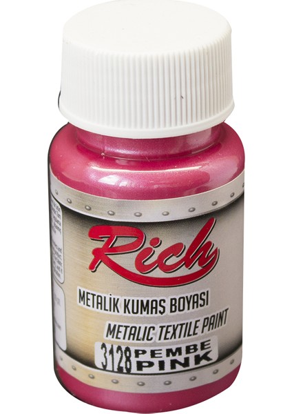 Metalik Akrilik Kumaş Boyası 50 cc - Pembe