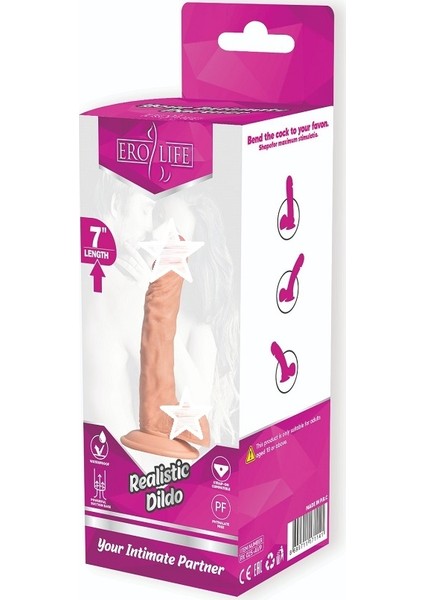 18 cm Ten Dokusunda Gerçekçi Yumuşak Realistik Vantuzlu Dildo Penis