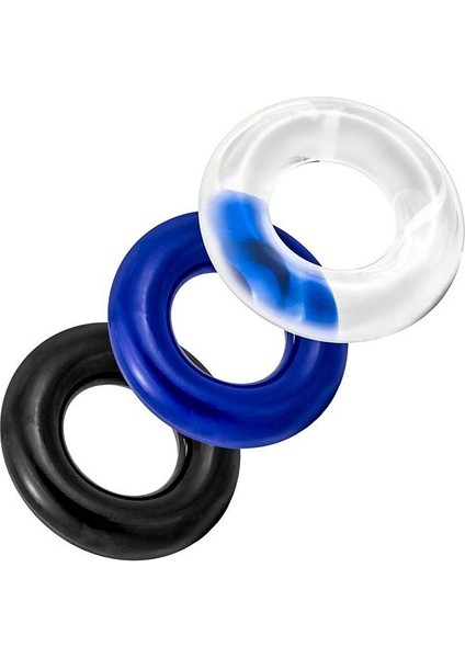Esnek Silikon Penis Halka Yüzüğü Lastiği 3 Renk Çeşit Ring Set