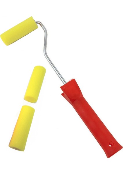 Metal Saplı Rulo Sünger 10 cm - 2 Yedekli