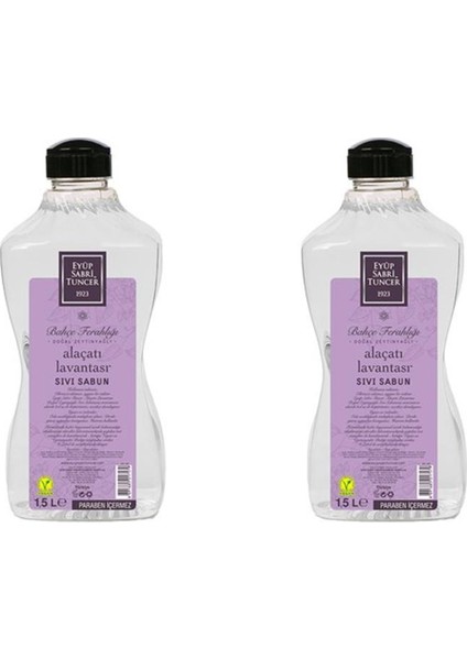 Doğal Zeytinyağlı Sıvı Sabun Alaçatı Lavantası 1,5 Lt Pet Şişe 2'li