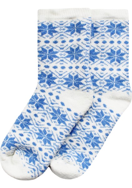 Kar Tanesi Desenli 3'lü Set Beyaz Kışlık Çorap modelleri