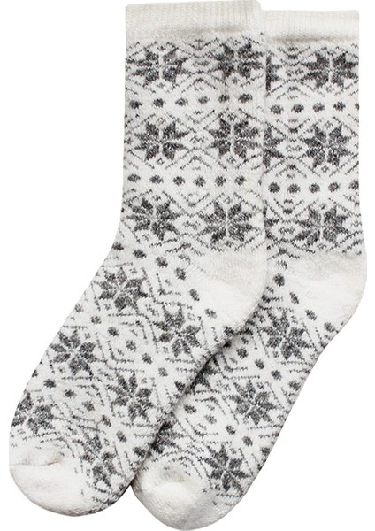 Kar Tanesi Desenli 3'lü Set Beyaz Kışlık Çorap fırsatları