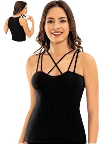 Kadın Çapraz Ip Askılı Atlet 2 Adet - 6306