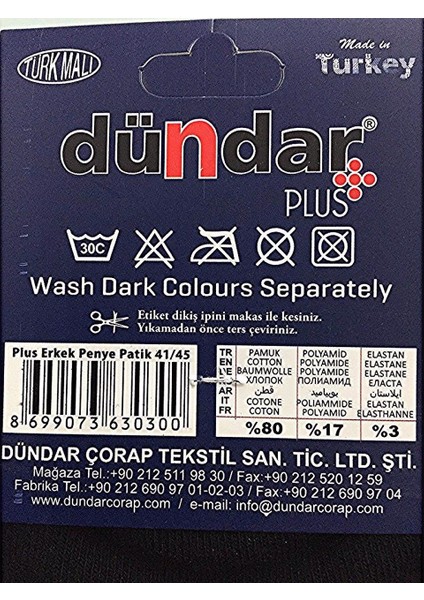 12 Adet Dündar Pamuklu Erkek Patik Çorap modelleri