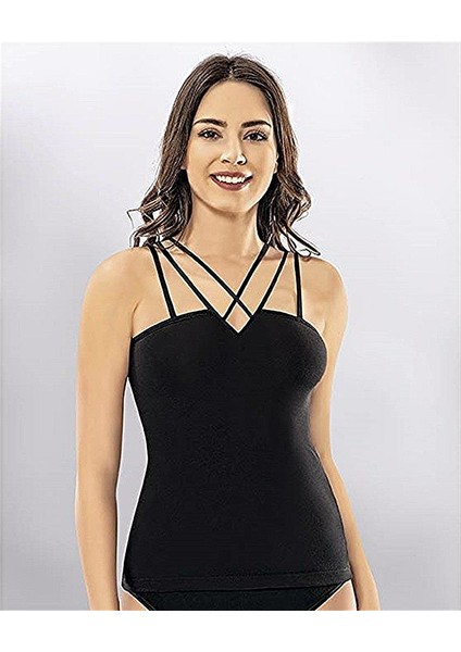 Kadın Çapraz Ip Askılı Atlet 3 Adet - 6306