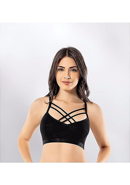 Kadın Siyah Ipli Büstiyer Tekli