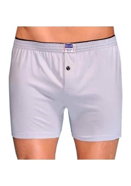 2 Adet Berrak 1099 Düğmeli Erkek Boxer %100 Pamuk Penye Boxer