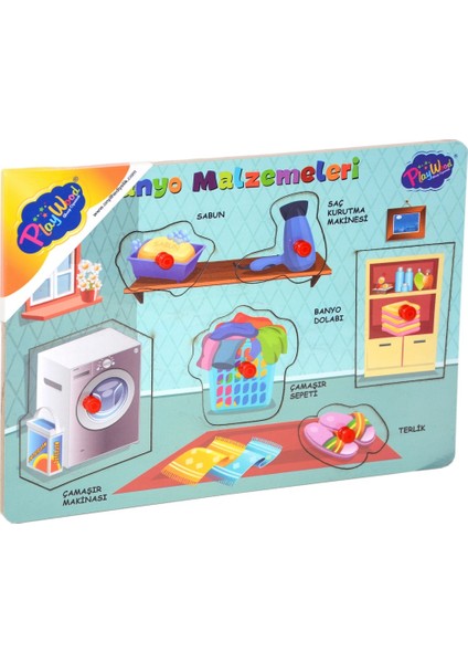 Ahşap Tutmalı Banyo Malzemeleri Puzzle