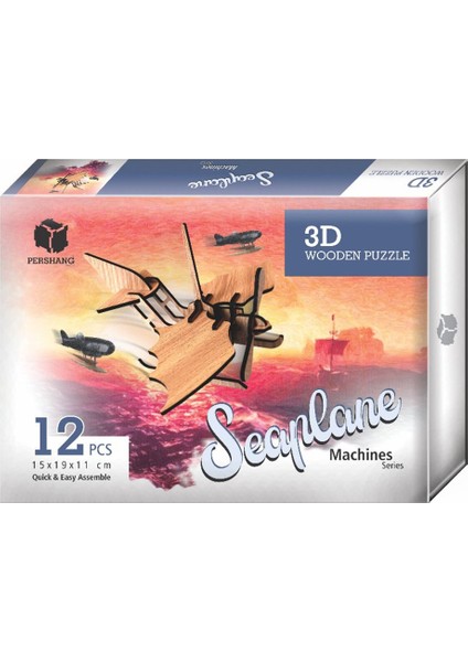 2019118  2 Kanatlı Uçak 3D Puzzle 17 Pcs