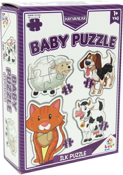 Baby Puzzle Hayvanlar Ilk Puzzle Mor Kutu