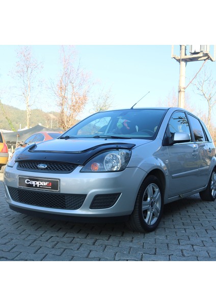 Ford Fiesta Ön Kaput Koruyucu Rüzgarlık Deflektör Akrilik Abs 4mm Parlak Siyah 2002-2008