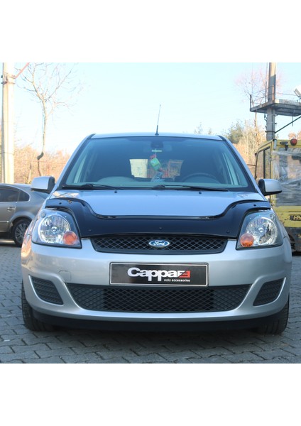 Ford Fiesta Ön Kaput Koruyucu Rüzgarlık Deflektör Akrilik Abs 4mm Parlak Siyah 2002-2008