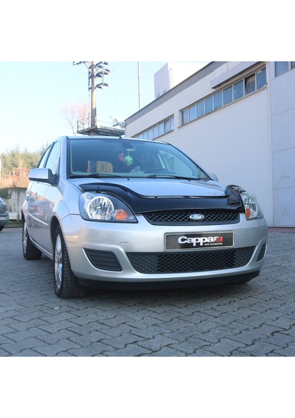 Ford Fiesta Ön Kaput Koruyucu Rüzgarlık Deflektör Akrilik Abs 4mm Parlak Siyah 2002-2008