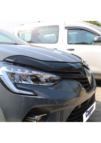 Renault Clio 5 Ön Kaput Koruyucu Rüzgarlık Deflektör Akrilik Abs 4mm Parlak Siyah 2020-> fırsatları