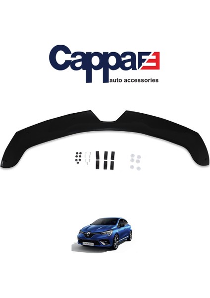 Renault Clio 5 Ön Kaput Koruyucu Rüzgarlık Deflektör Akrilik Abs 4mm Parlak Siyah 2020-> indirimleri